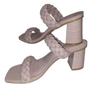 BESTCLO Sandals Braided Faux Croc Heel Size 12